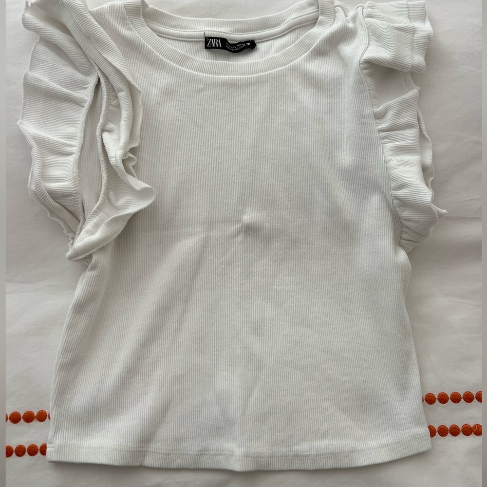 Zara Ruffle Sleeve Top
